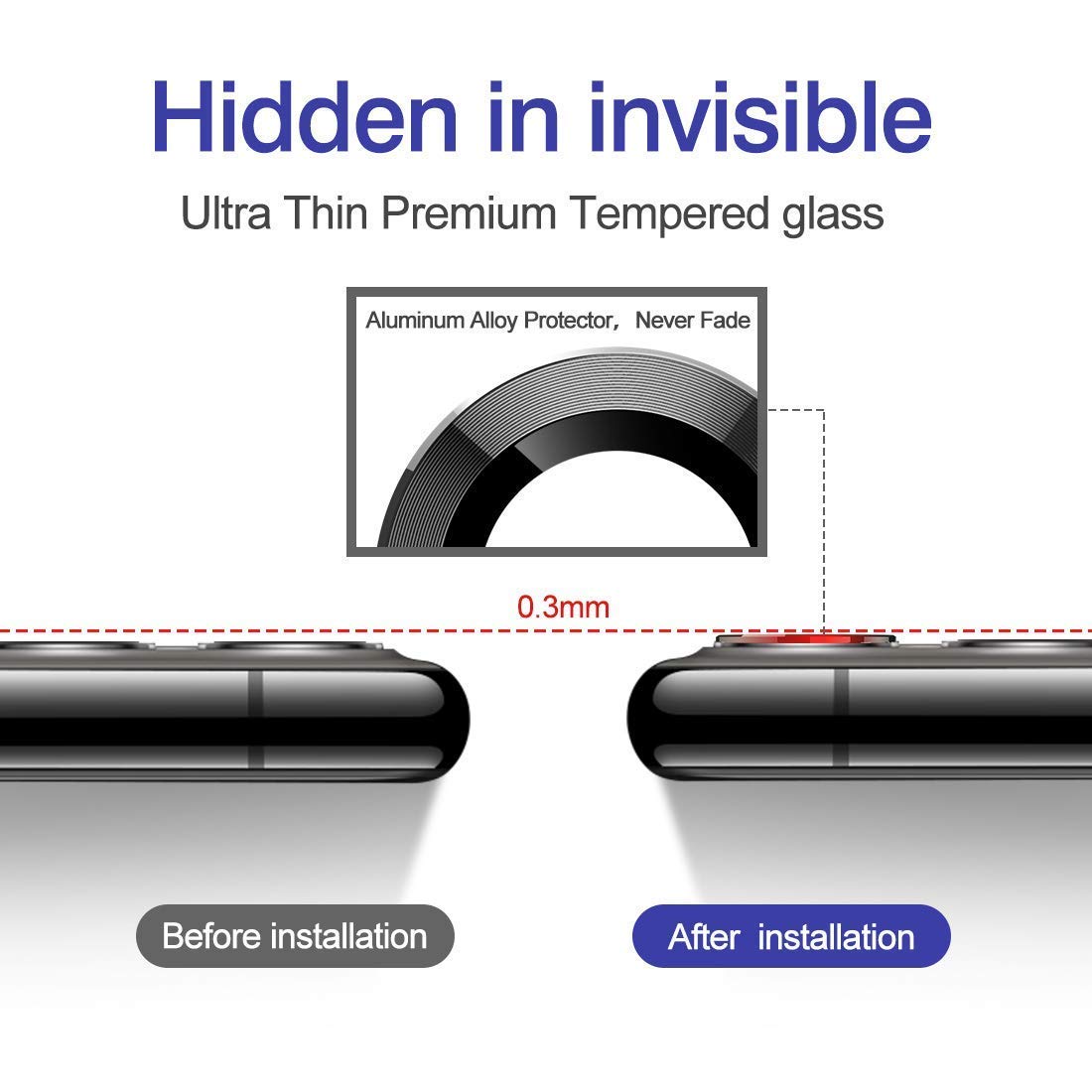 Black Camera Ring for Iphone 11 - Image 4
