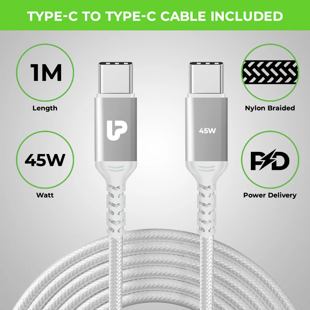 Boost 125W Dual USB Multi-Protocol Fast Travel Charger with 1m C-C Cable - Image 6