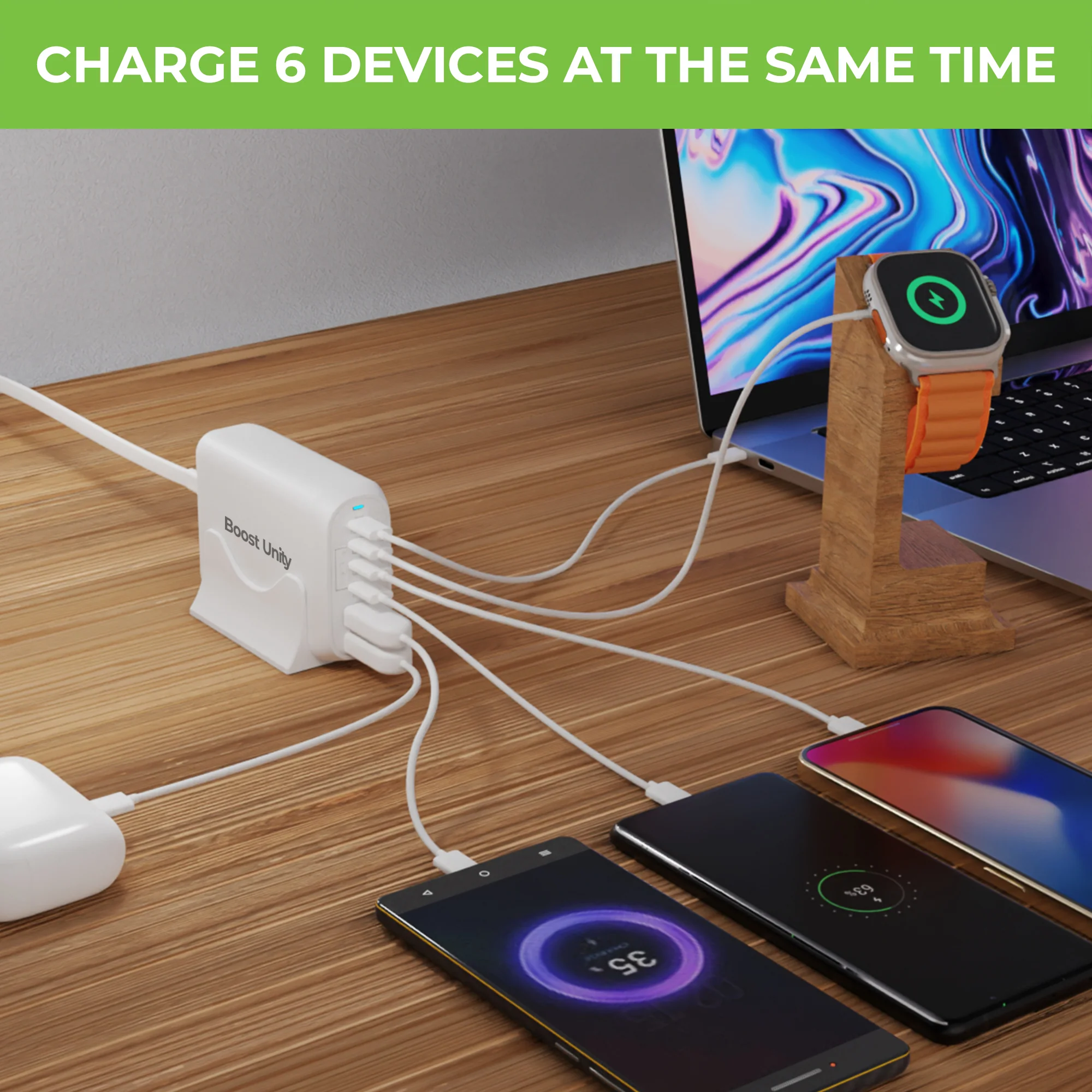 Boost Unity 100 6 USB Port 100W Desktop GaN Charging Station - Image 3