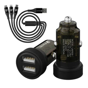 Higher Power Car Charger with 3in1 Charging Cable