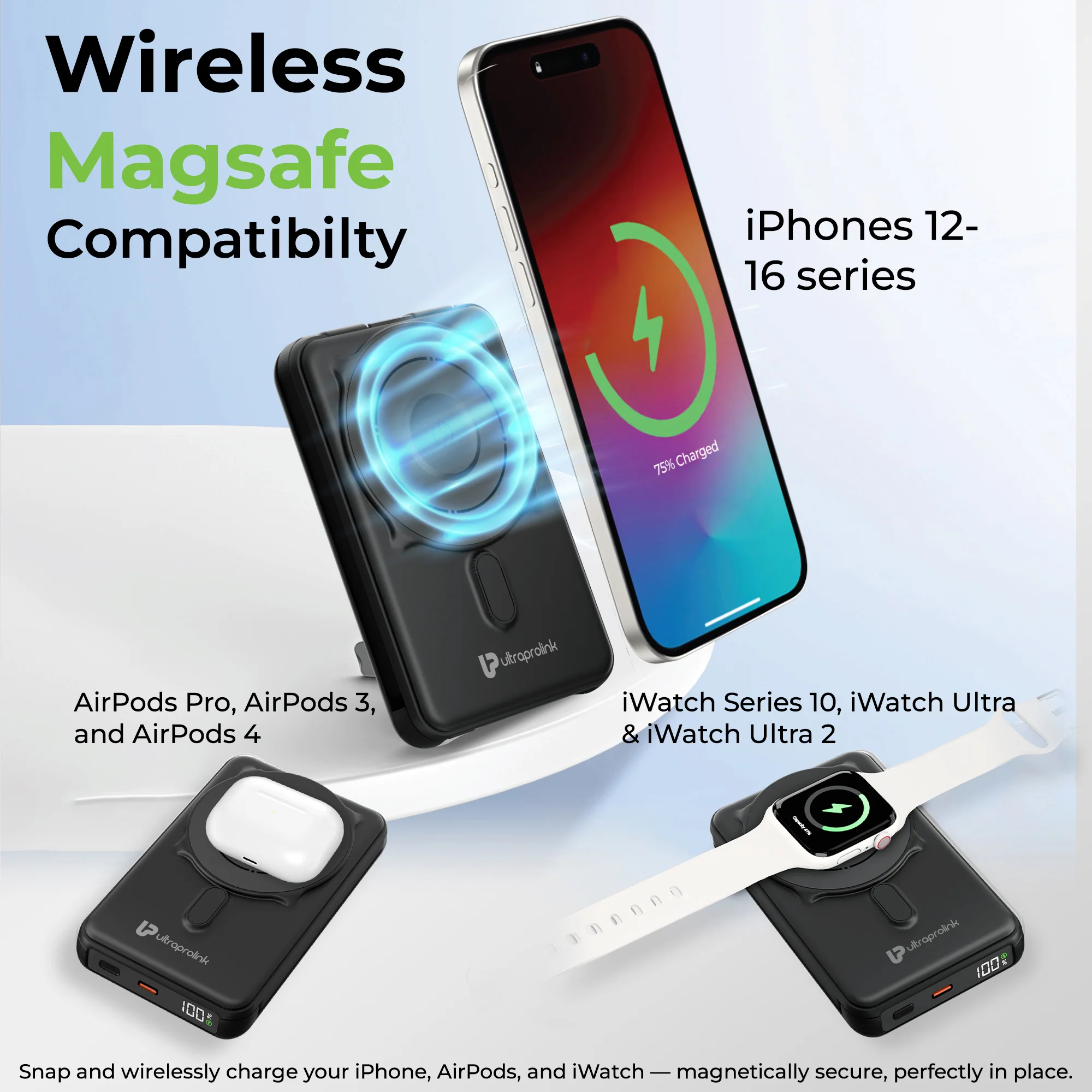 Juice-Up Mag 5 3-in-1 Wireless Magnetic Power Bank (10,000mAh) - Image 2