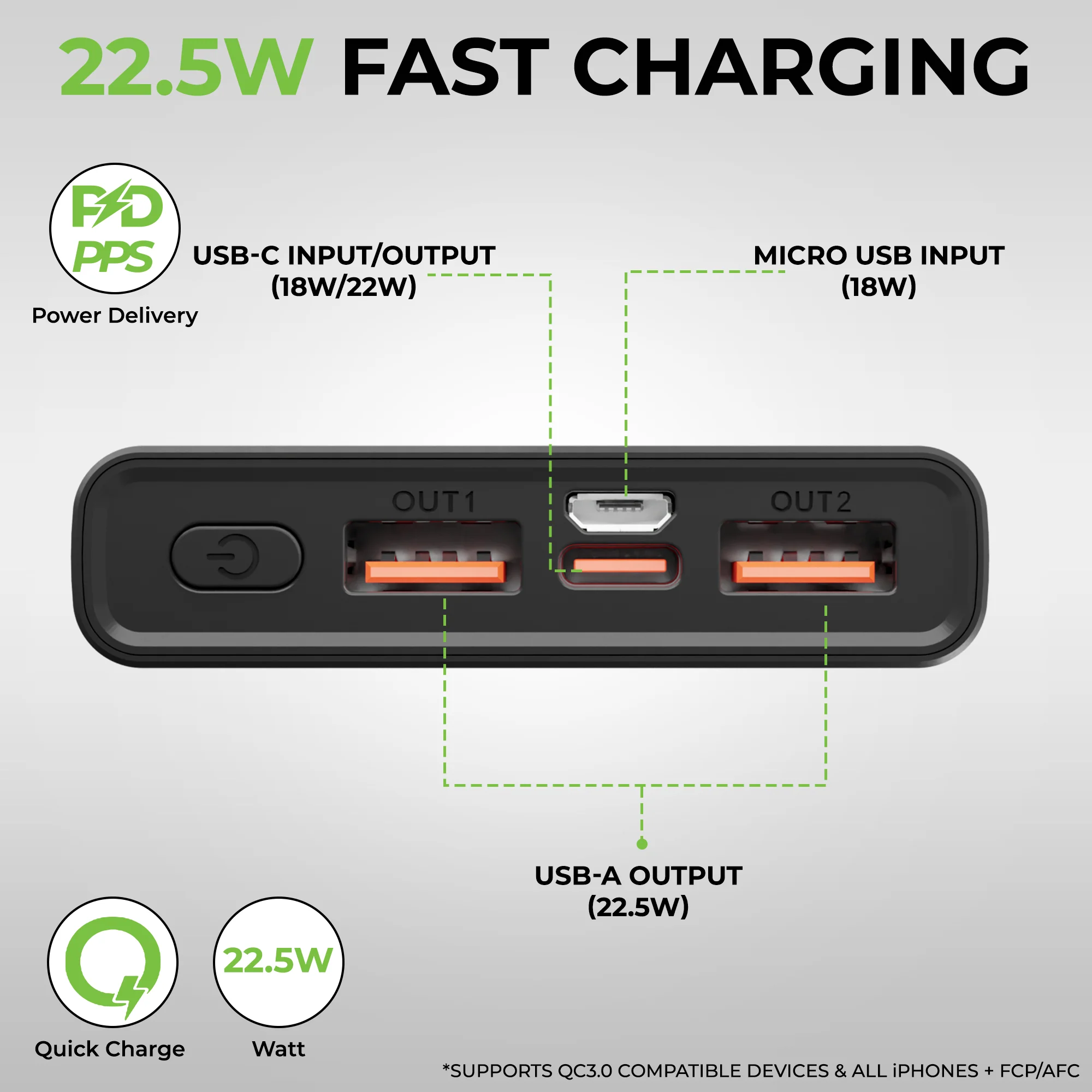Juice-Up Pro 10000 mAh Slim 22.5W QC-PD -PPS Power Bank - Image 2