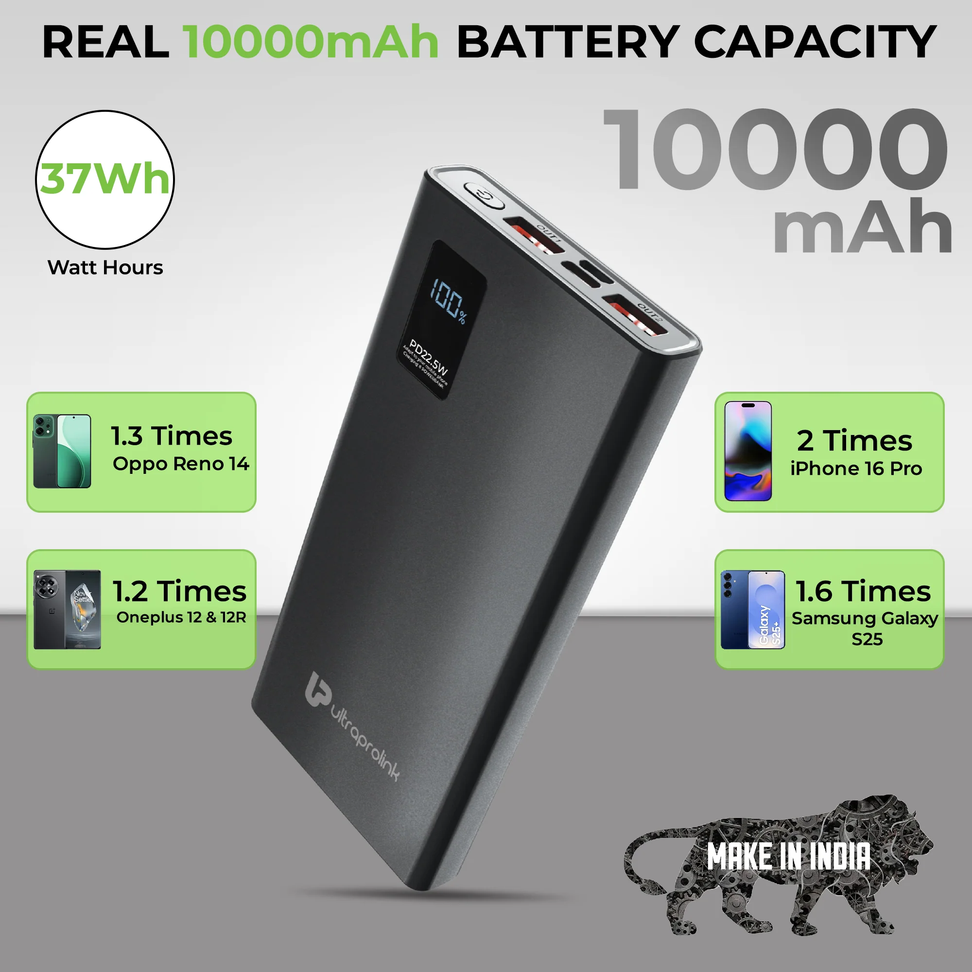 Juice-Up Pro 10000 mAh Slim 22.5W QC-PD -PPS Power Bank - Image 6