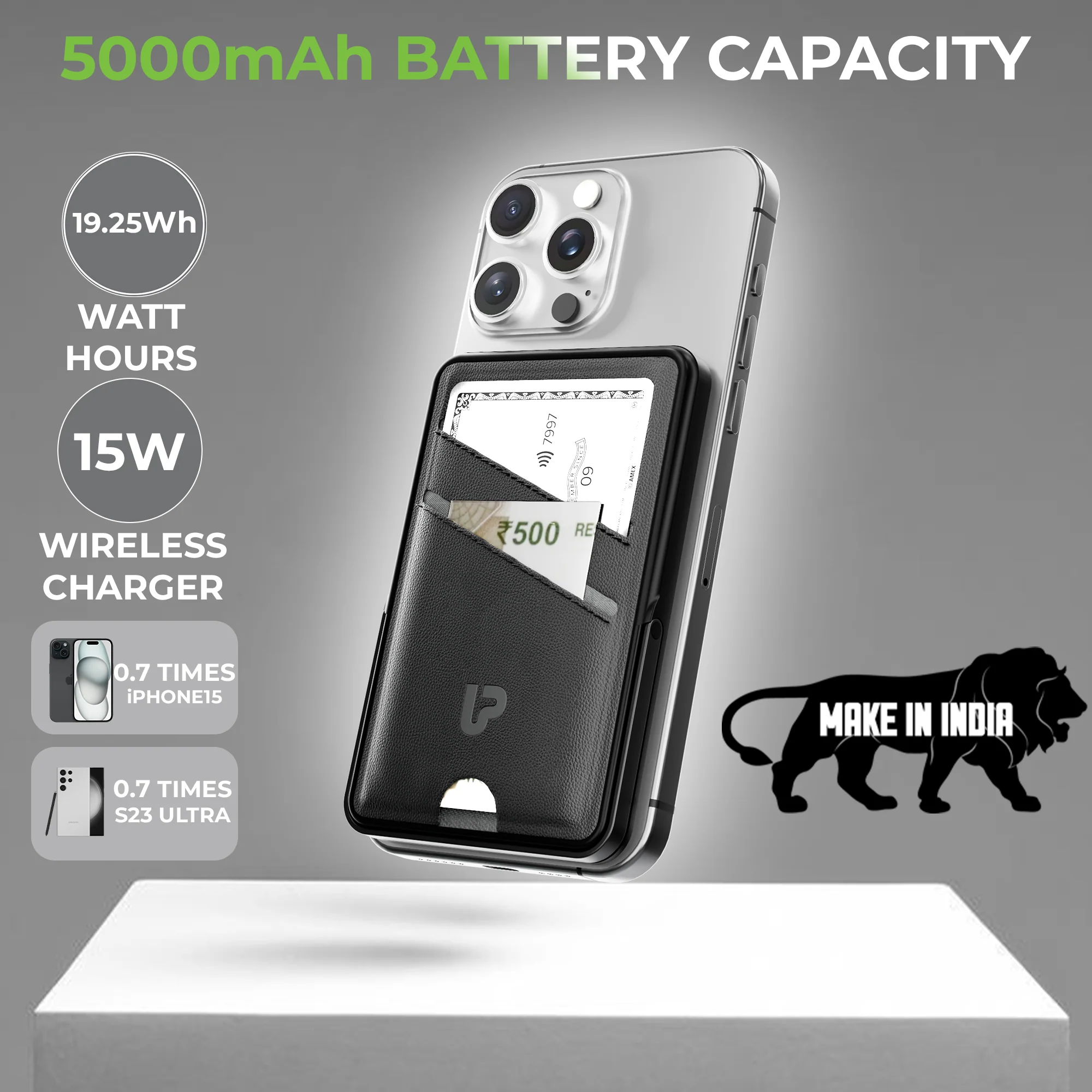 Juice-Up Swipe Mag-safe power bank 5000mAh with Stand & Wallet - Image 6