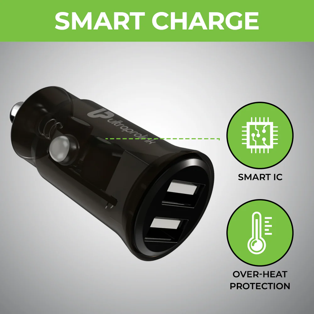 Mach 12 Dual USB Car Charger 2.4A/12W with Type C cable - Image 4