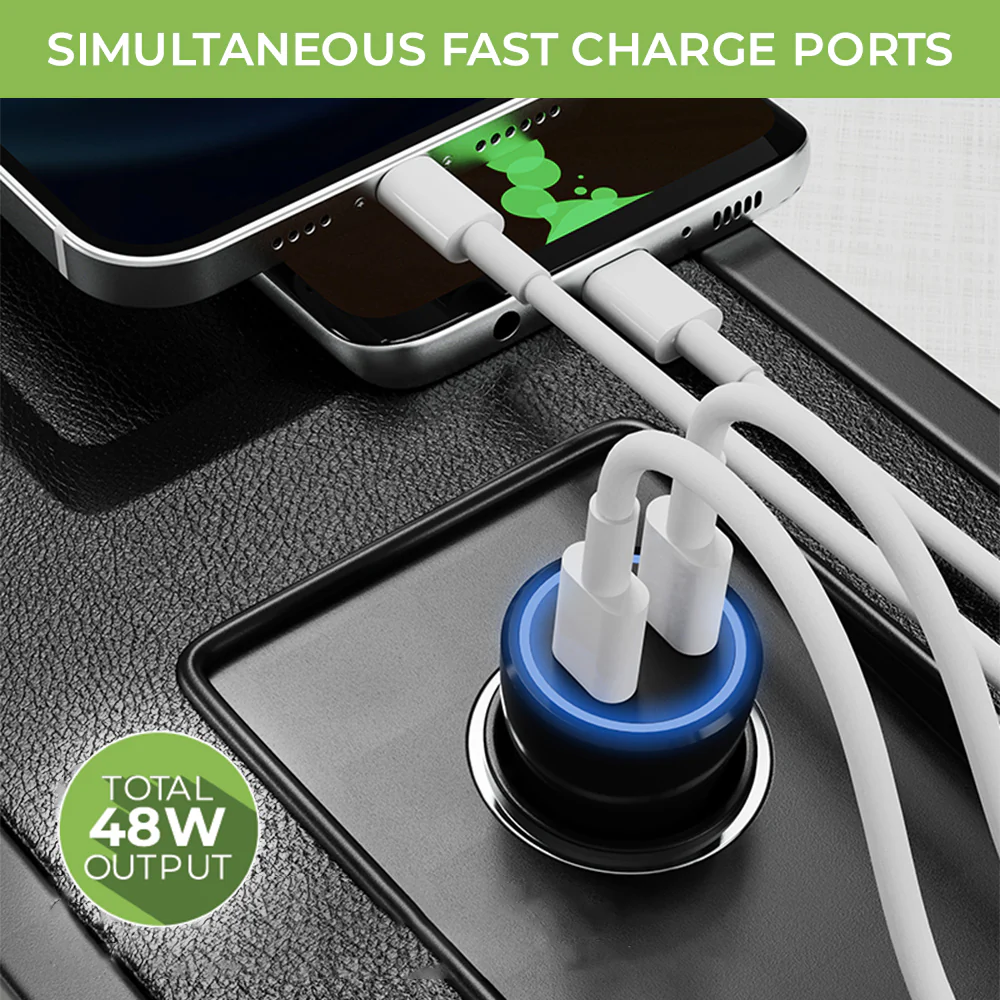 Mach 48 PD/QC3.0/PPS Car Charger (48W) with C2L Cable 1m - Image 4