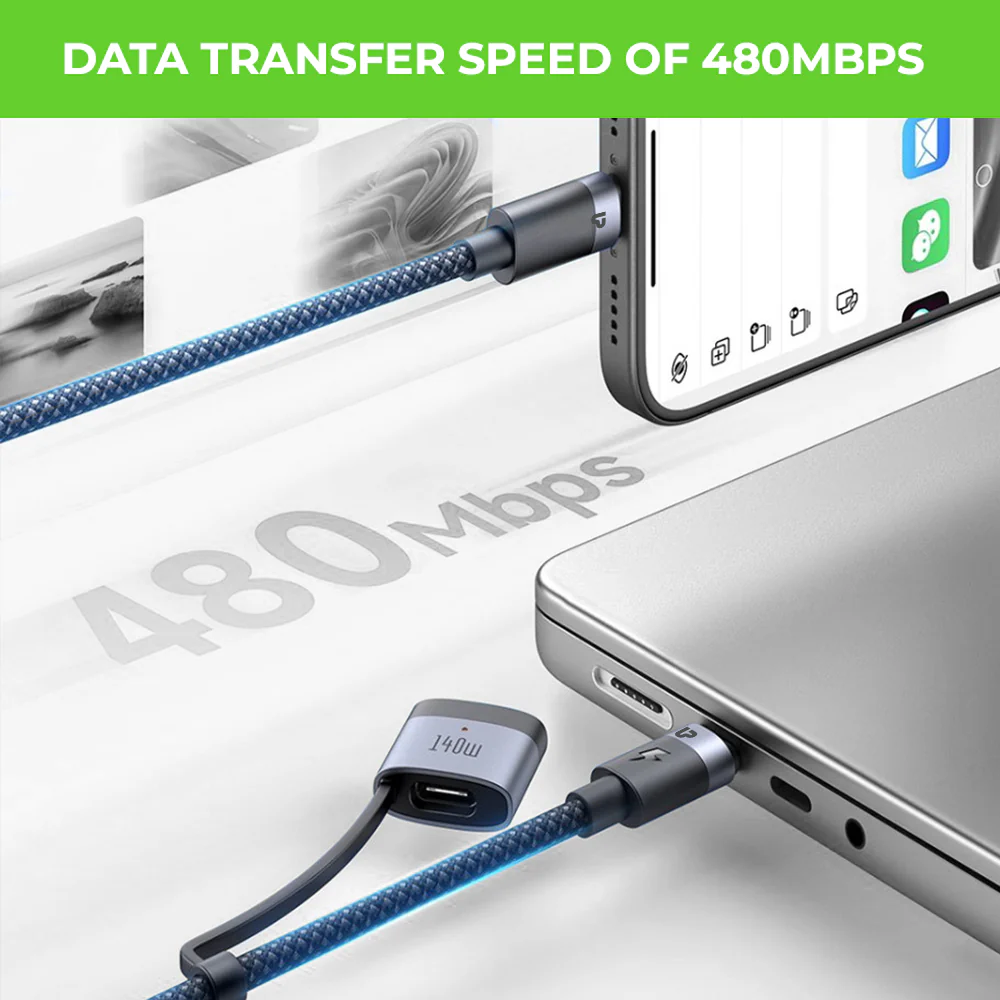 NyloKev 240 Mag3 USB Type C – Type C + Mag3 PD 3.1 Cable - Image 2
