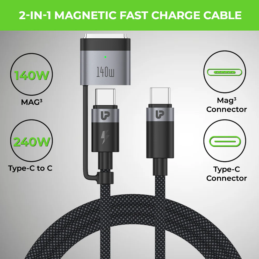NyloKev 240 Mag3 USB Type C – Type C + Mag3 PD 3.1 Cable - Image 5