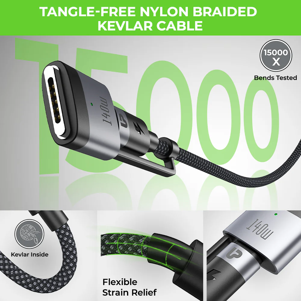 NyloKev 240 Mag3 USB Type C – Type C + Mag3 PD 3.1 Cable - Image 7