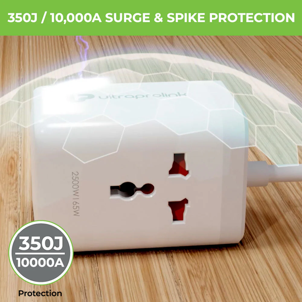 Power Qube 65 2 Socket Surge Protector with 4 USB Ports (65W) - Image 3