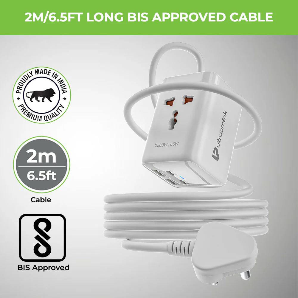 Power Qube 65 2 Socket Surge Protector with 4 USB Ports (65W) - Image 4