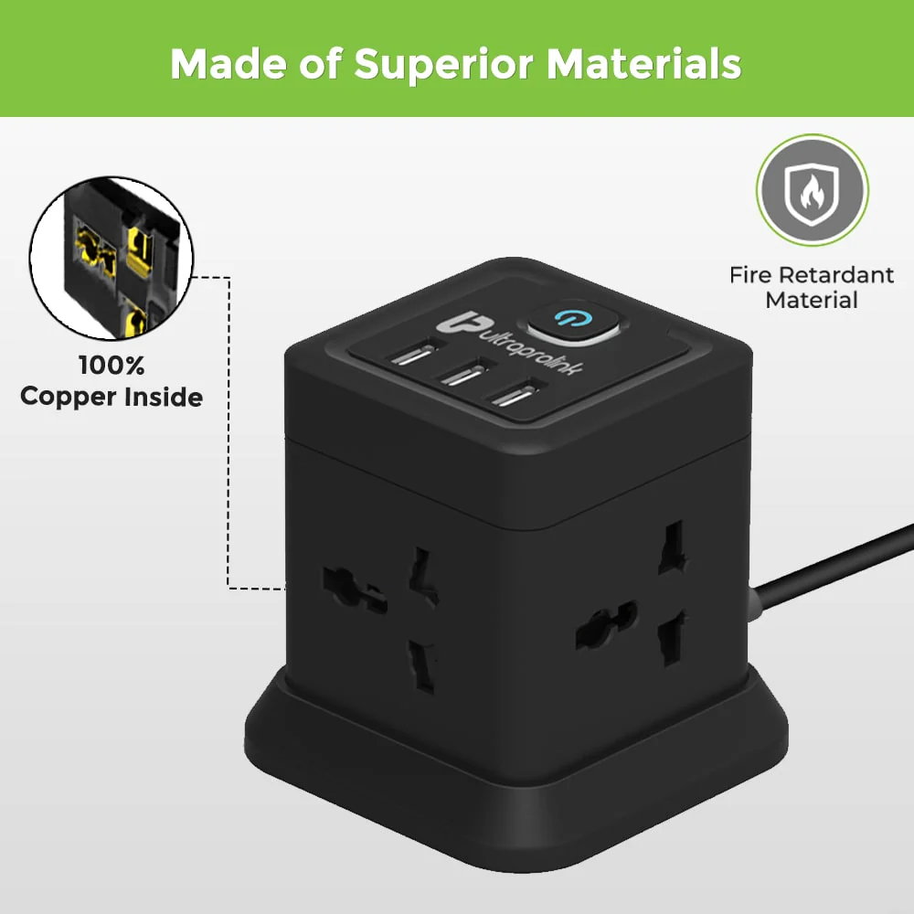 Power Qube Desktop Surge Protector with 3 USB Ports - Image 8