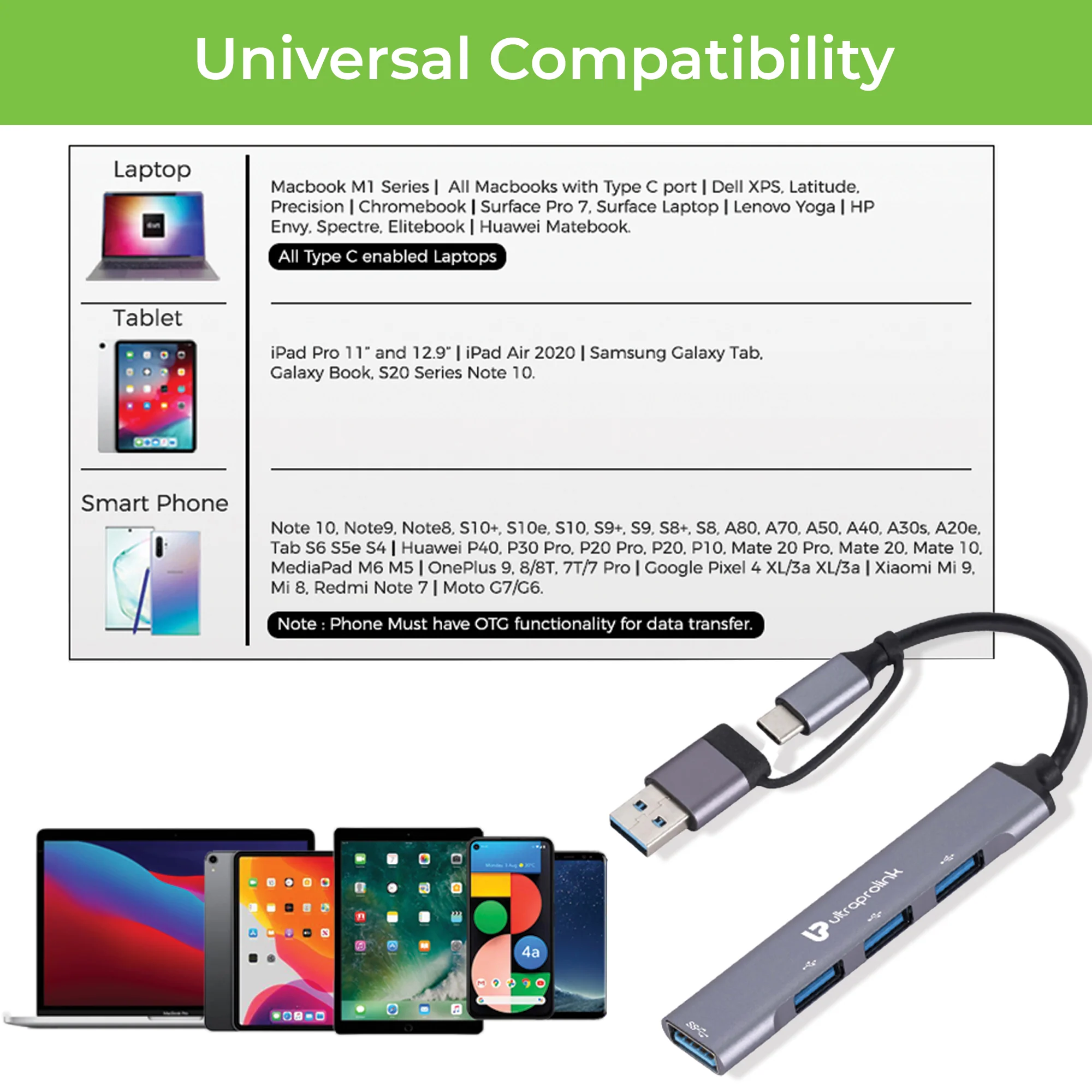 Slimport 4C USB-C+A to USB-A x 4 Port Hub - Image 4