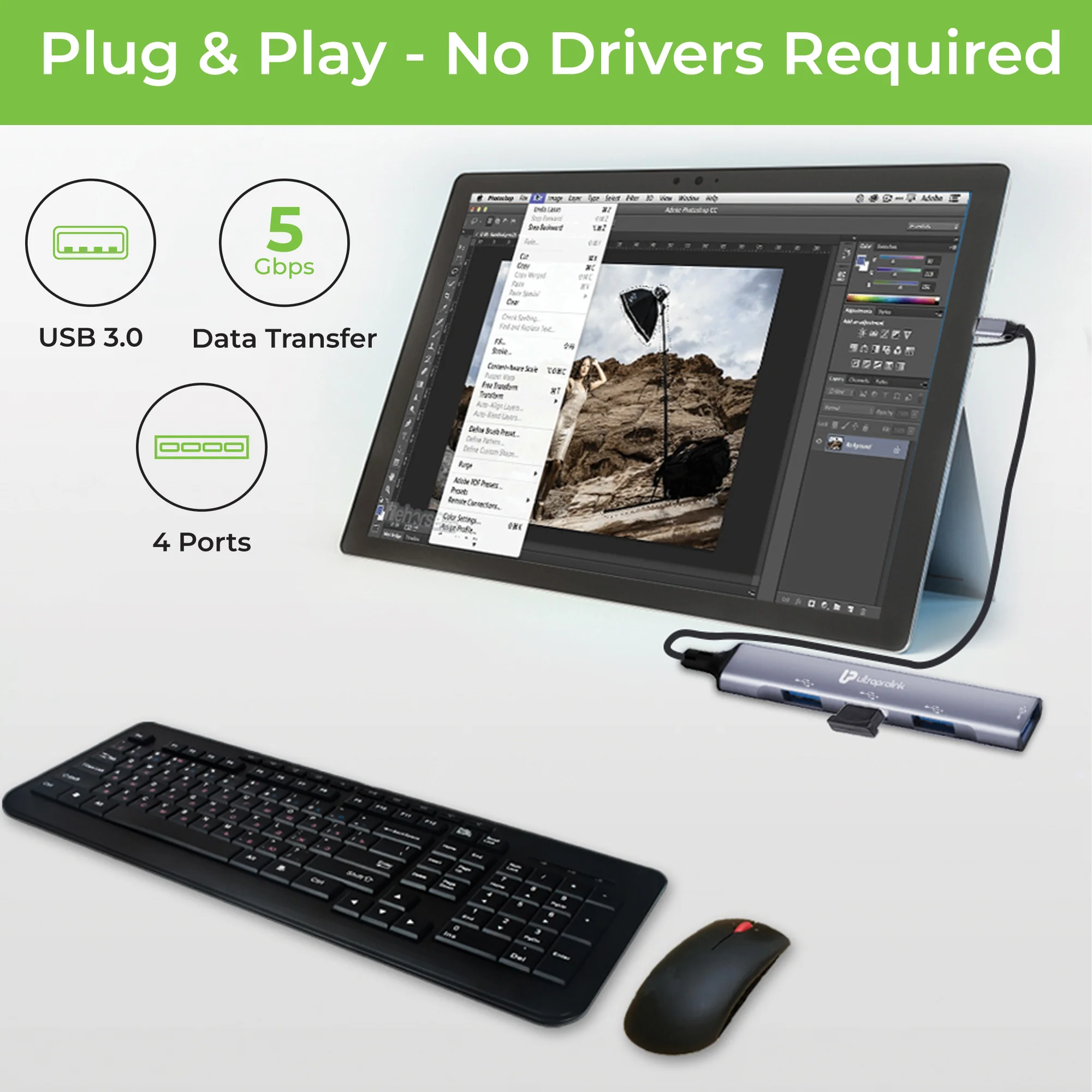 Slimport 4C USB-C+A to USB-A x 4 Port Hub - Image 5