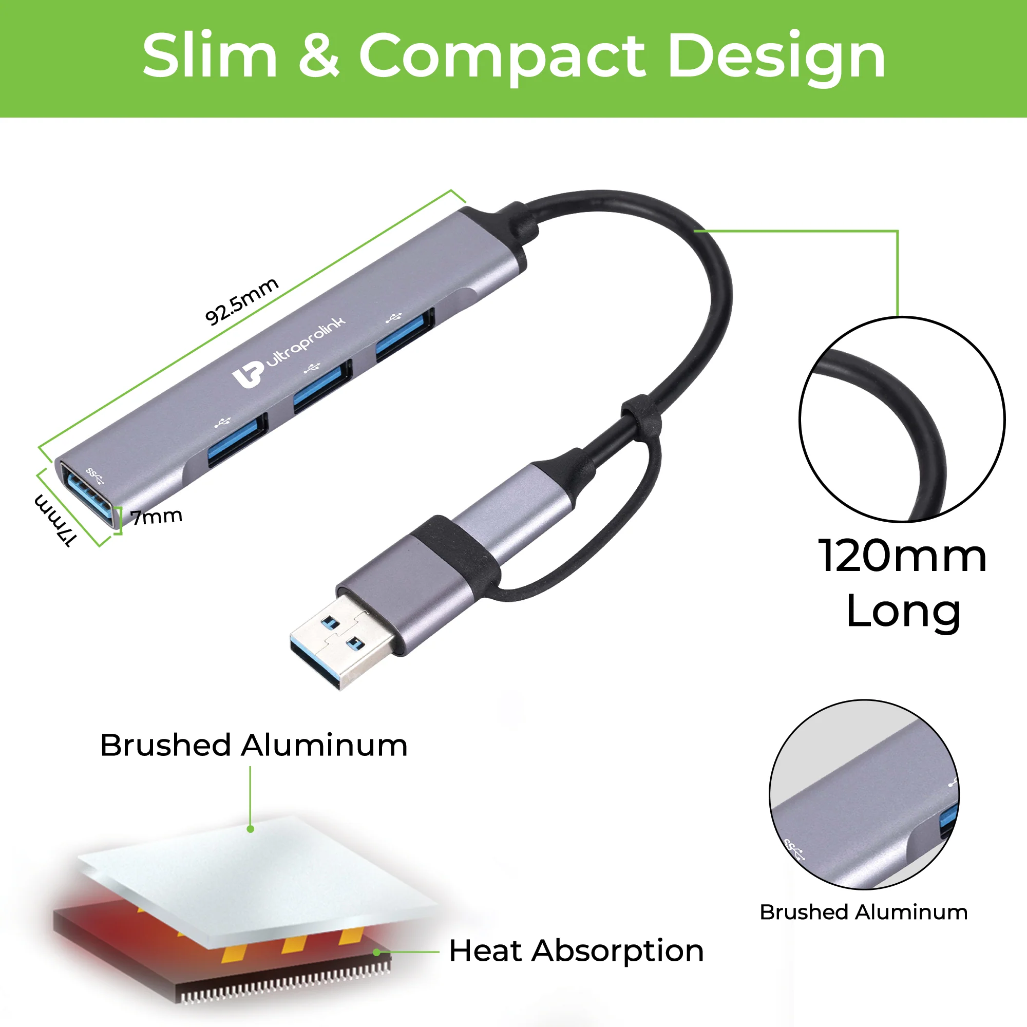 Slimport 4C USB-C+A to USB-A x 4 Port Hub - Image 6