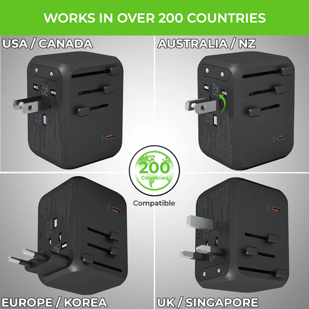 Travel Mate PD35 World Travel Adapter & 5 USB GaN Charger - Image 3