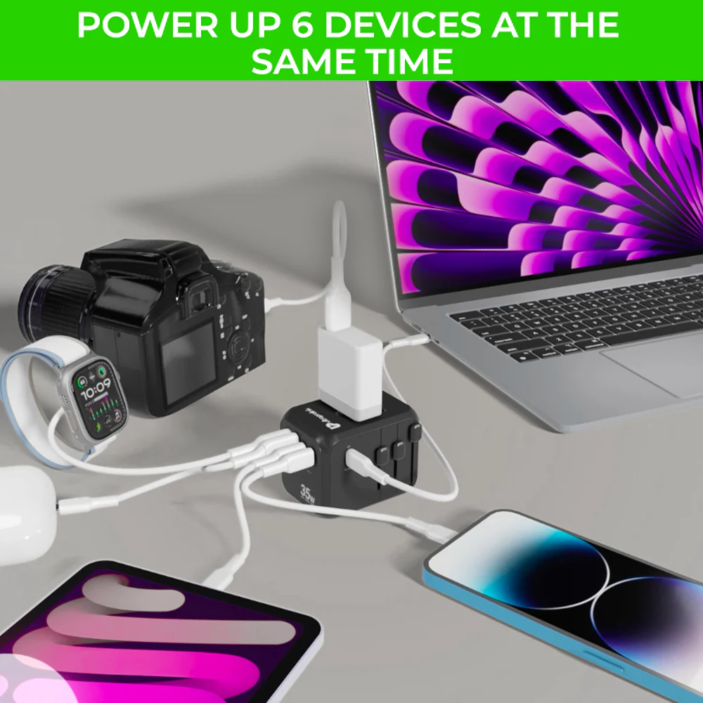 Travel Mate PD35 World Travel Adapter & 5 USB GaN Charger - Image 7