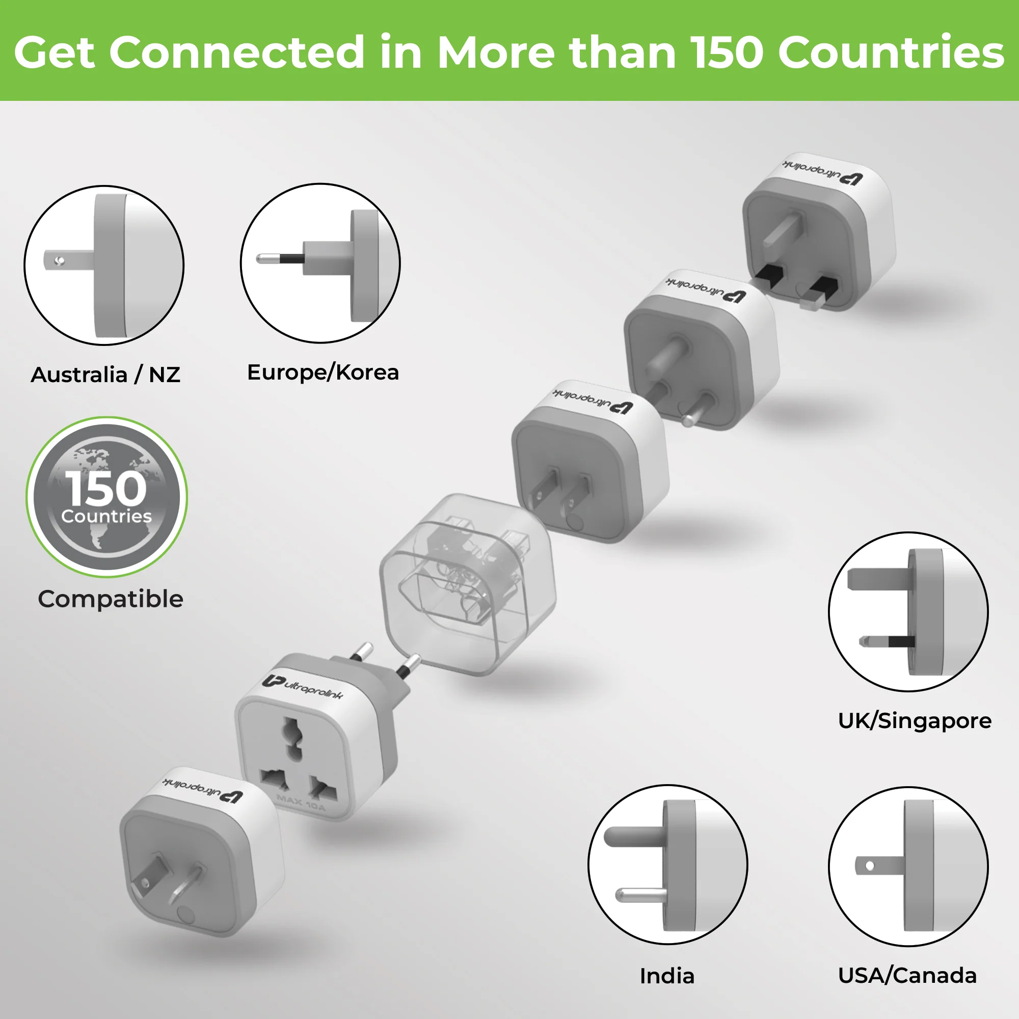 Travel Qubes Worldwide AC Convertor Plugs (Pack of 5) - Image 3