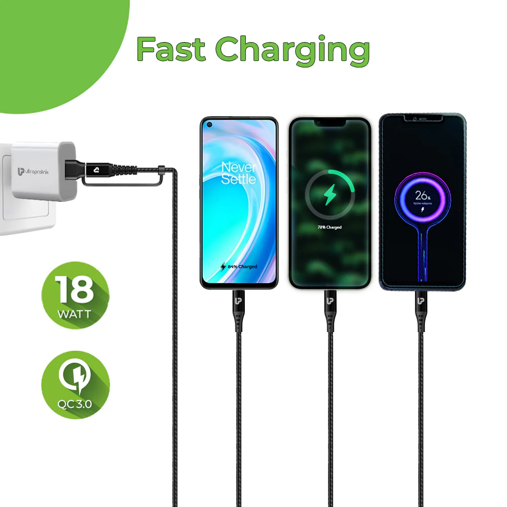 Trio Link+ 18W 3 in 1 Braided Fast Charging Cable - Image 2