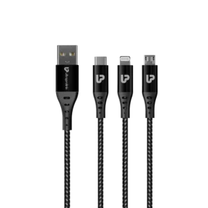TrioLink 18 W 3 in 1 Fast Charging Cable (1.5m/Black)
