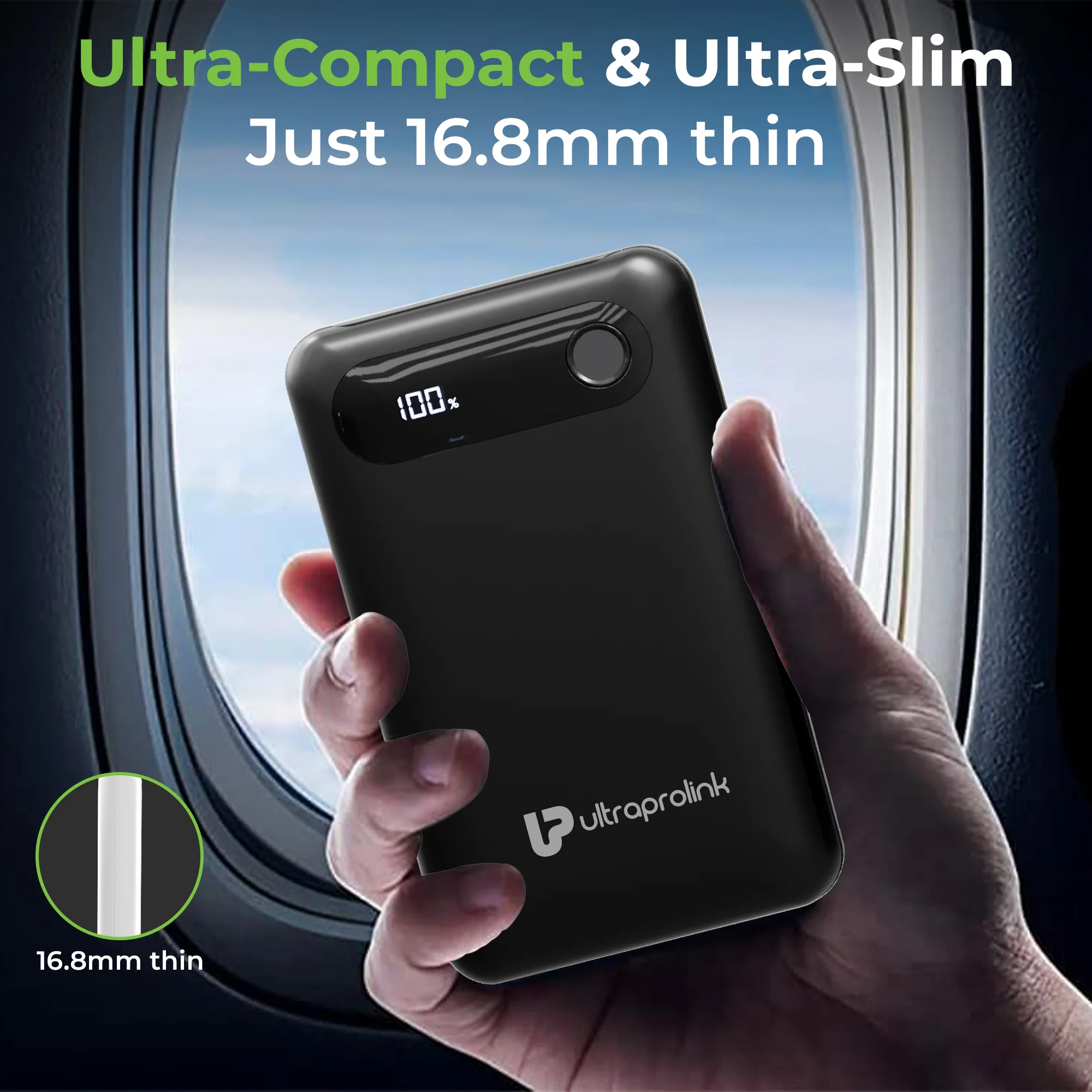 Ultra-Slim & compact Power Bank with Type C & iPhone Cable - Image 5