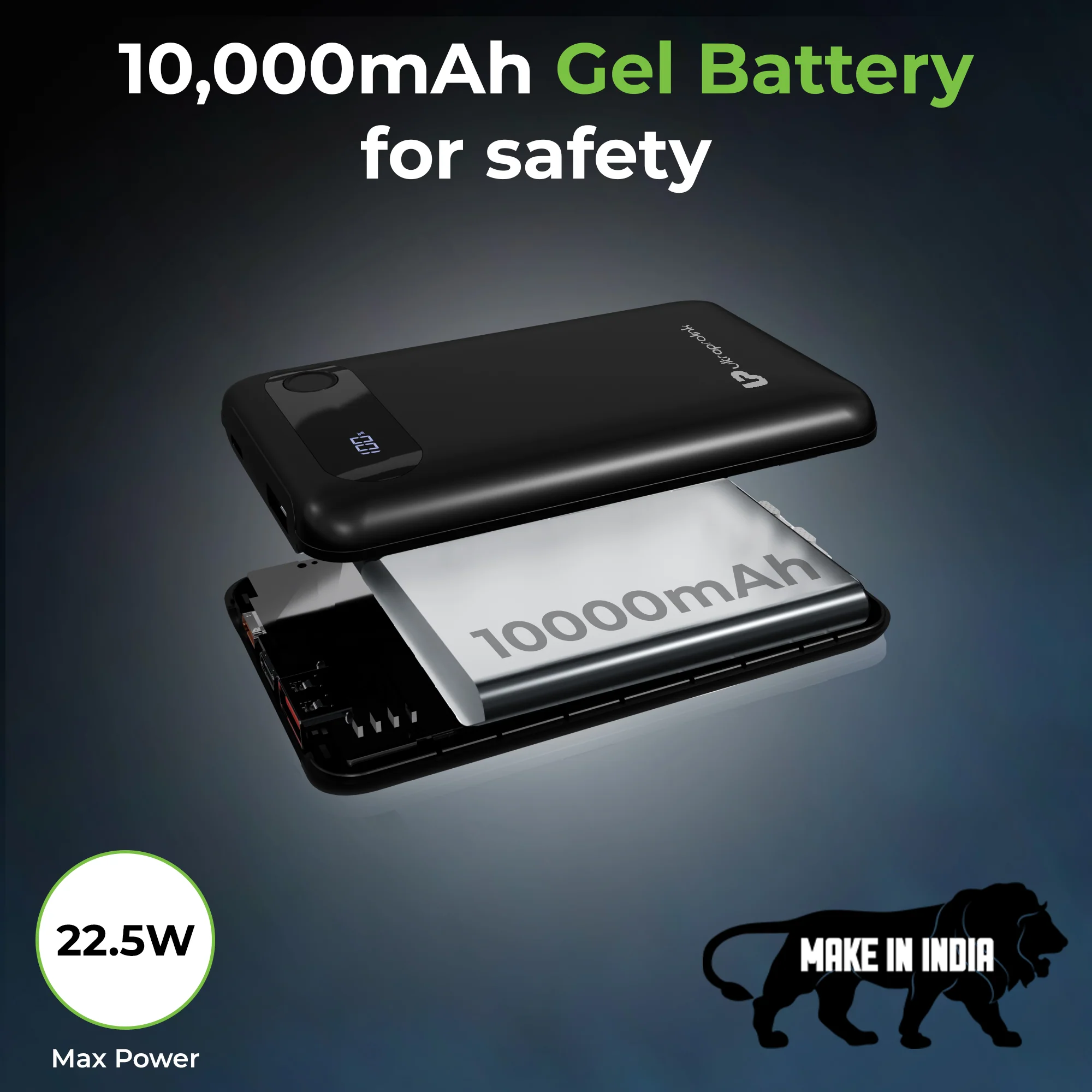 Ultra-Slim & compact Power Bank with Type C & iPhone Cable - Image 6