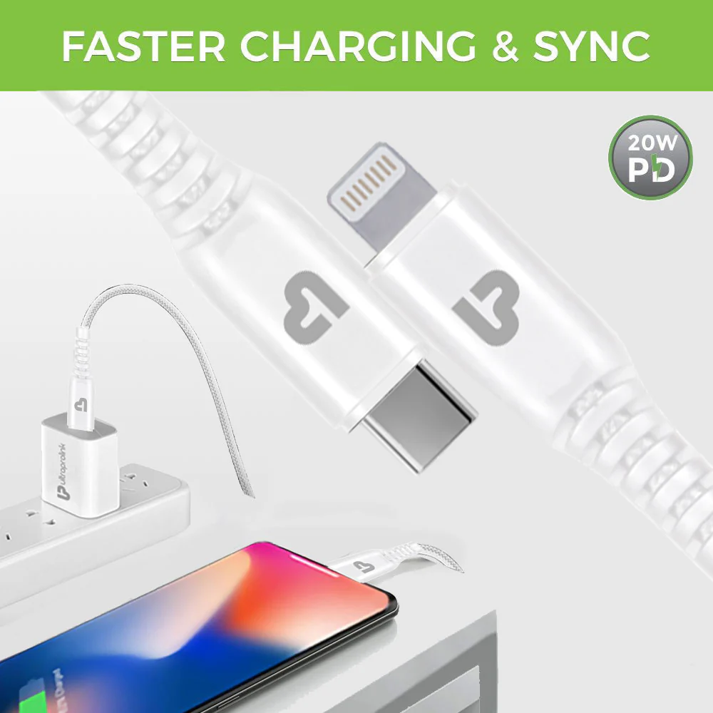 VoLo PD20 Type C to Lightning 20W Power 1.5m (White) - Image 3
