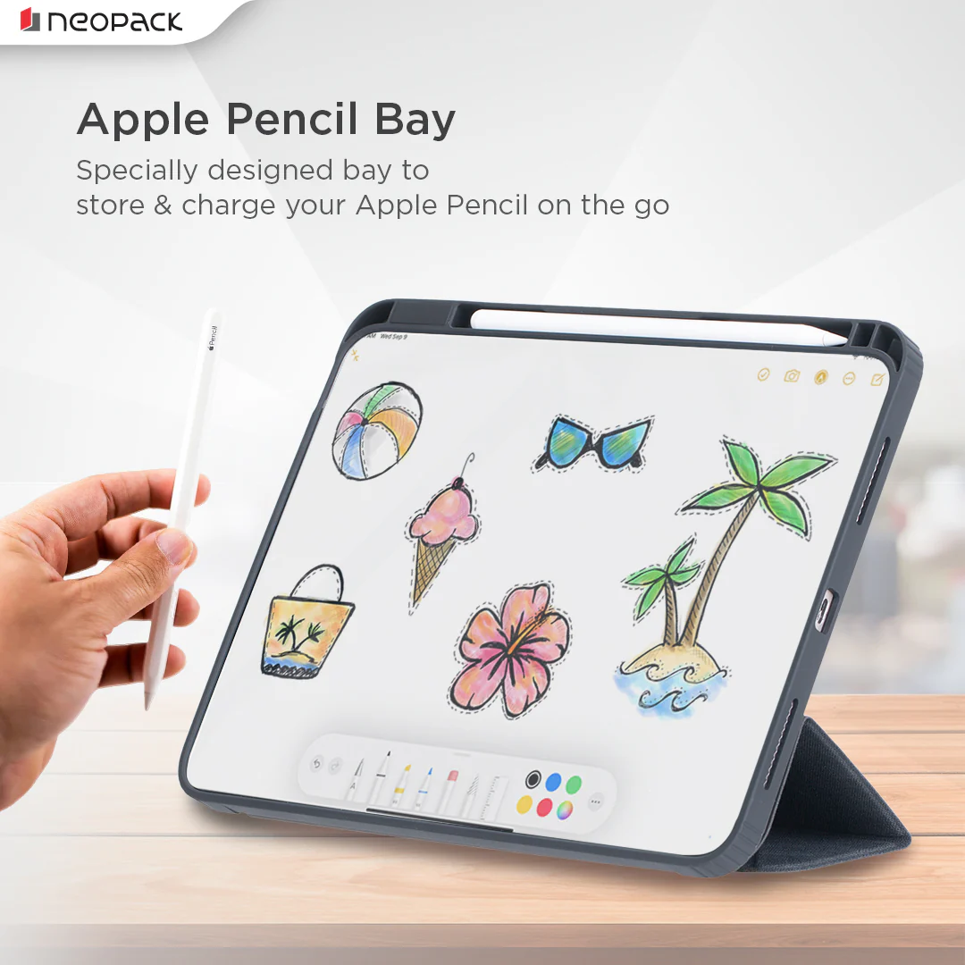 Alpha Case with Apple Pencil Holder for iPad 10.9, Fits: 10th Gen and iPad A16, Fits: 11th Gen. (Stone Black/Blue/Space Grey/Tan/Sage Green) - Image 3