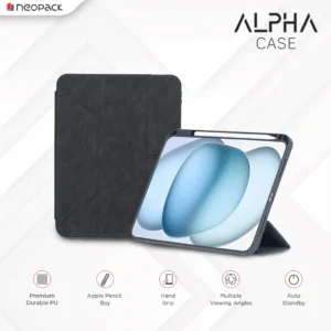 Alpha Case with Apple Pencil Holder for iPad 10.9, Fits: 10th Gen and iPad A16, Fits: 11th Gen. (Stone Black/Blue/Space Grey/Tan/Sage Green)
