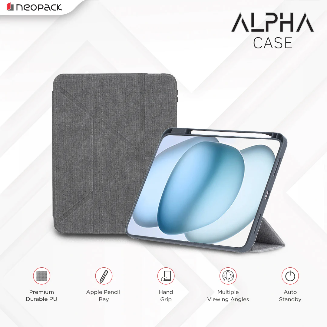 Alpha Case with Apple Pencil Holder for iPad 10.9, Fits: 10th Gen and iPad A16, Fits: 11th Gen. (Stone Black/Blue/Space Grey/Tan/Sage Green) - Image 7