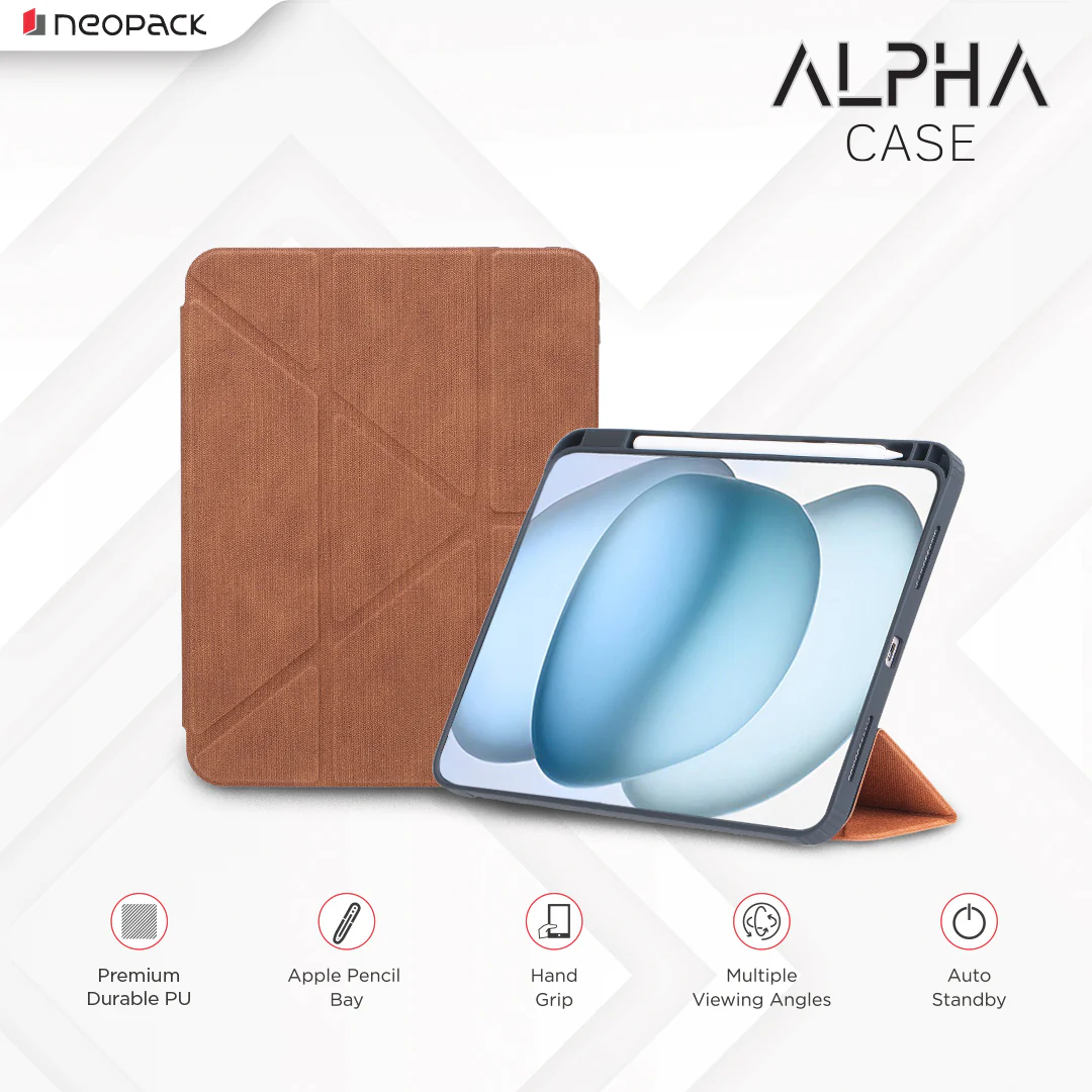 Alpha Case with Apple Pencil Holder for iPad 10.9, Fits: 10th Gen and iPad A16, Fits: 11th Gen. (Stone Black/Blue/Space Grey/Tan/Sage Green) - Image 8