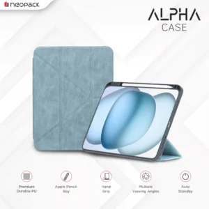 Alpha Case with Apple Pencil Holder for iPad Air 11, Fits: M2 and M3 Models (Sage Green/Stone Black/Blue)