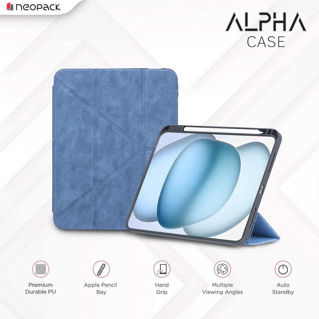 Alpha Case with Apple Pencil Holder for iPad Air 11, Fits: M2 and M3 Models (Sage Green/Stone Black/Blue) - Image 6