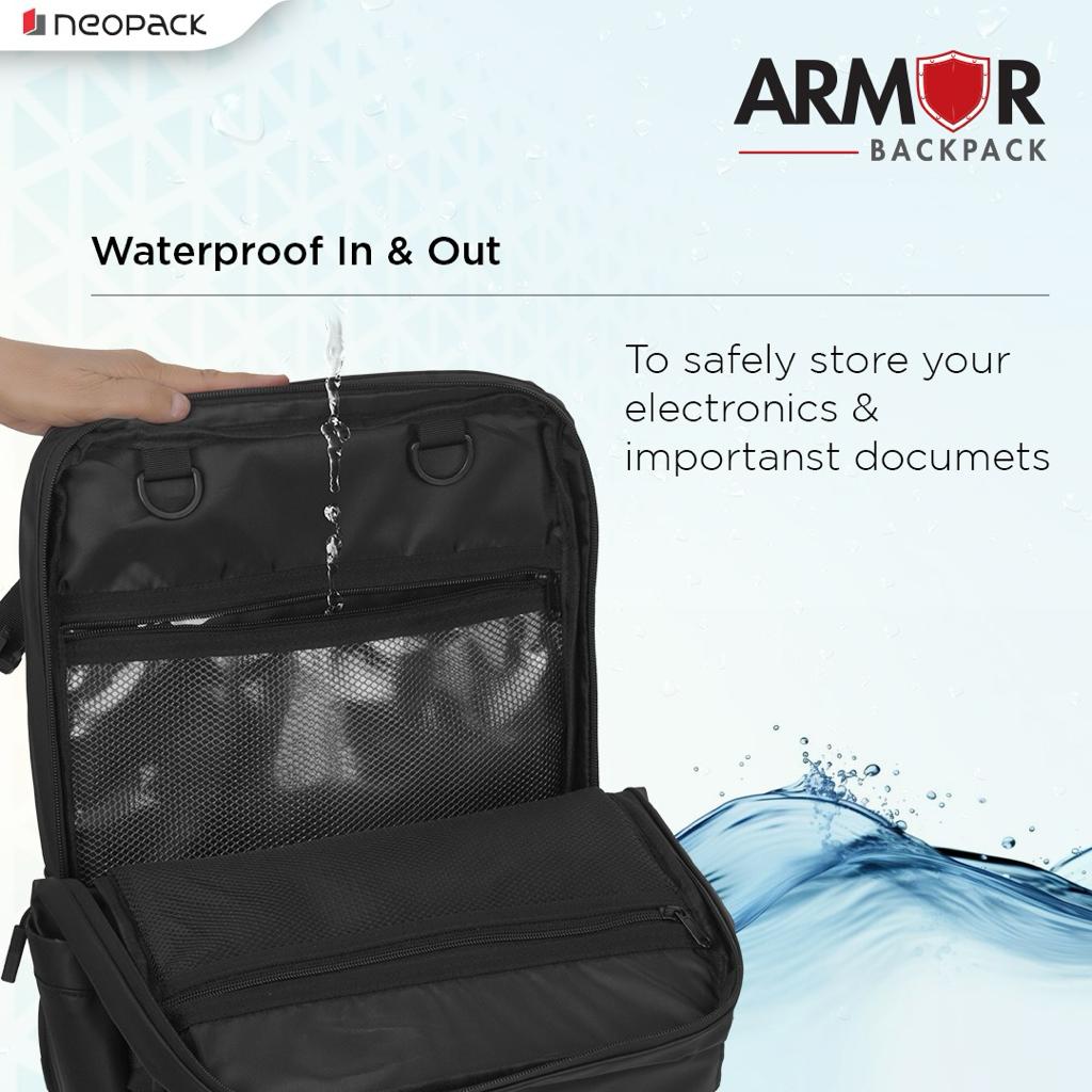 Armor All Weather Backpack for 16" Laptops & Macbooks (Black) - Image 4