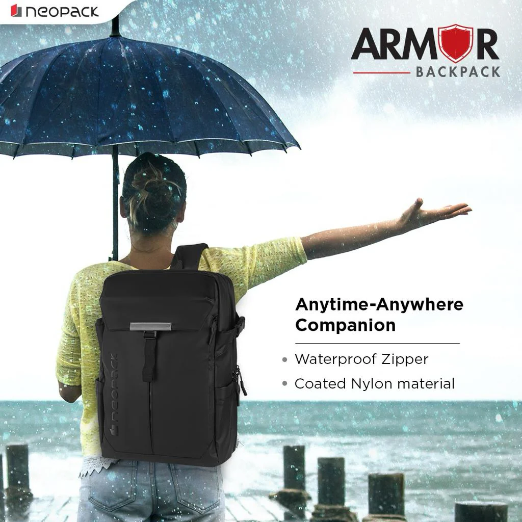 Armor All Weather Backpack for 16" Laptops & Macbooks (Black) - Image 7