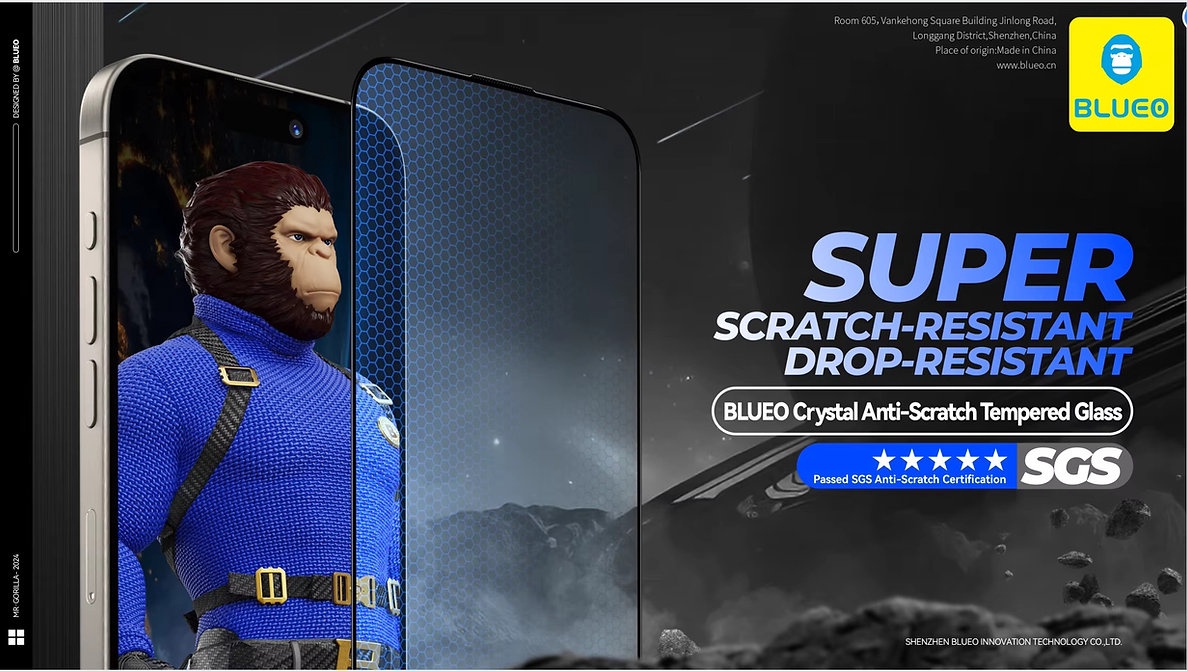 Crystal Anti Scratch Tempered Glass Blueo (KingKong) - Image 2