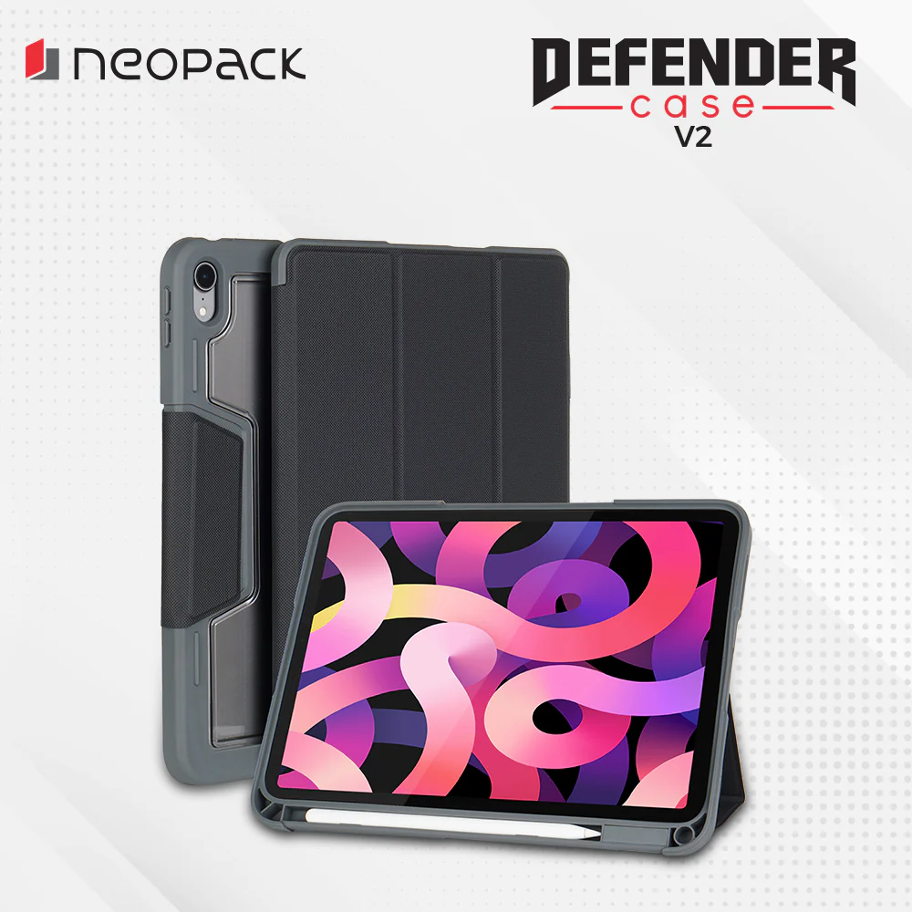 Drop Tested Defender Case with Pencil Holder for iPad Air 10.9", Fits: 4th & 5th Gen (Green/Black/Blue) - Image 5