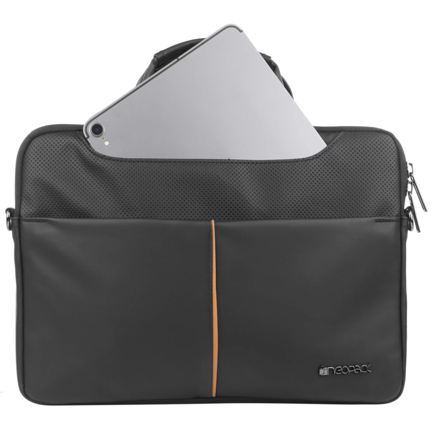 Leather Sleeve with Pouch for Upto 14.2" Macbooks - Image 3