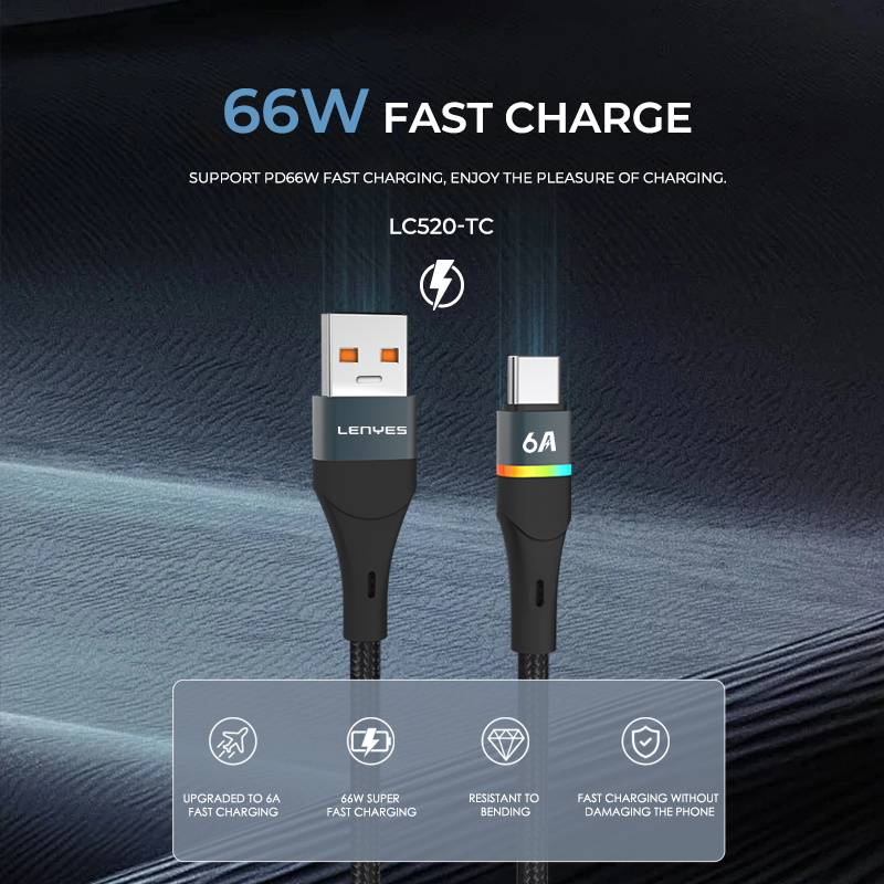 Lenyes LC520 USB to Type-C Data Cable - Image 4