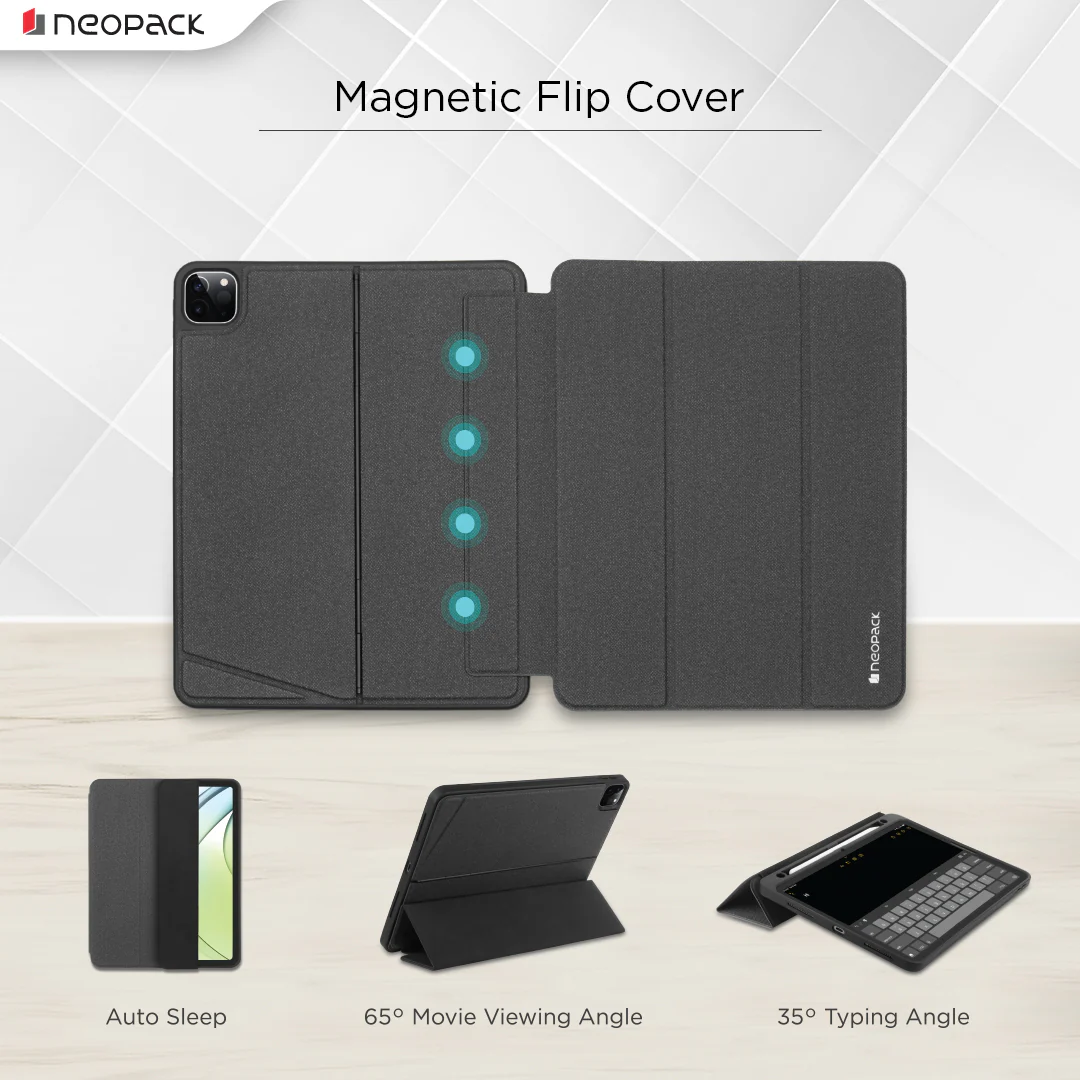 Magnetic Smart Cover with Detachable Keyboard for iPad Air 11 (2024 & 2025 M3 Models), iPad 10.9" (10th Gen) / iPad Air 10.9" / iPad Pro 11" / iPad 11" - 11th Gen (Black) - Image 7