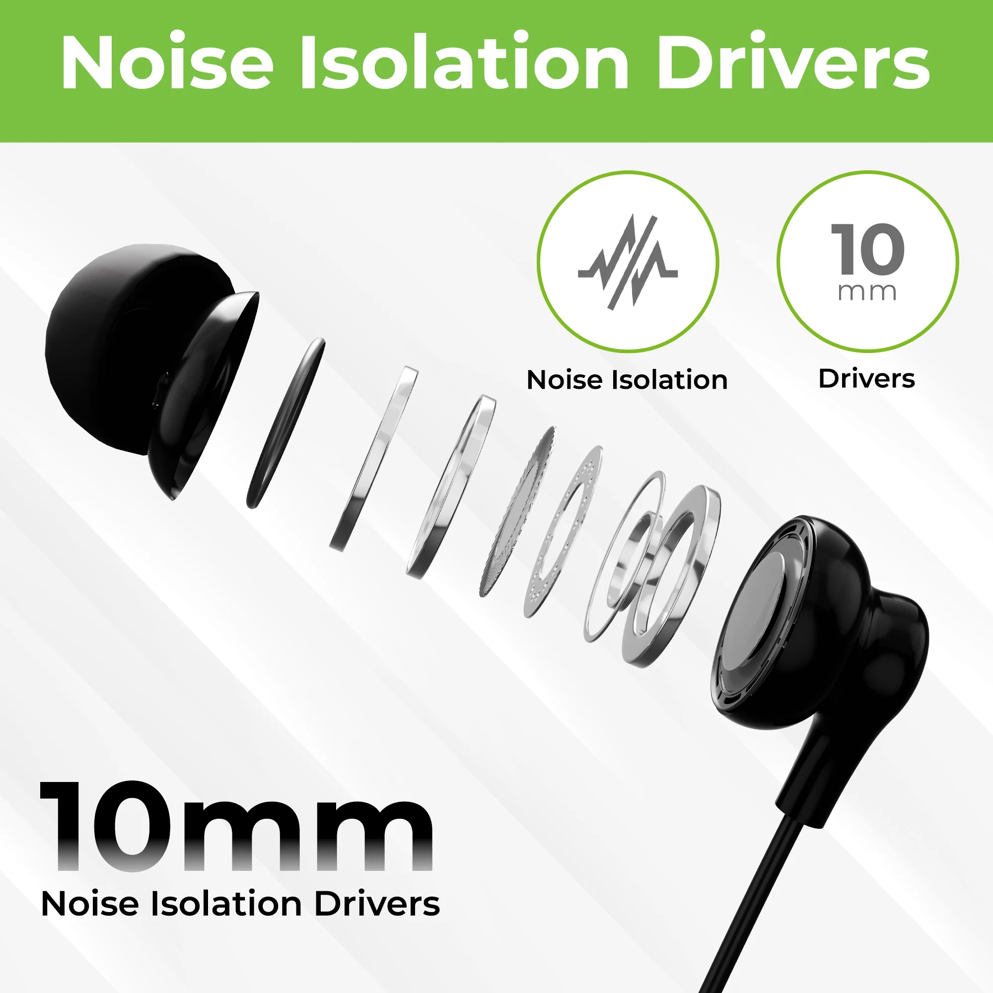 MoBass 2 Noise Isolation Hands free Earphones with Mic (Type-C) - Image 4