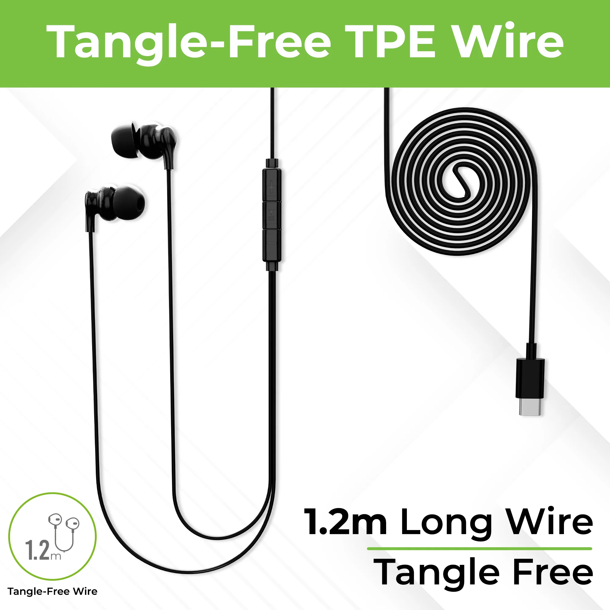 MoBass 2 Noise Isolation Hands free Earphones with Mic (Type-C) - Image 5