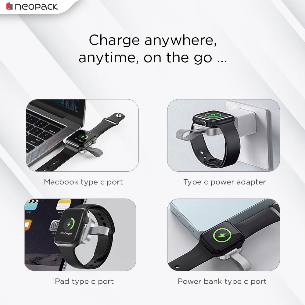 Nano Wireless Charger for Apple Watch, Compatible with All Series 9/8/7/6/5/4/3/2/1/Ultra 2 (White) - Image 5
