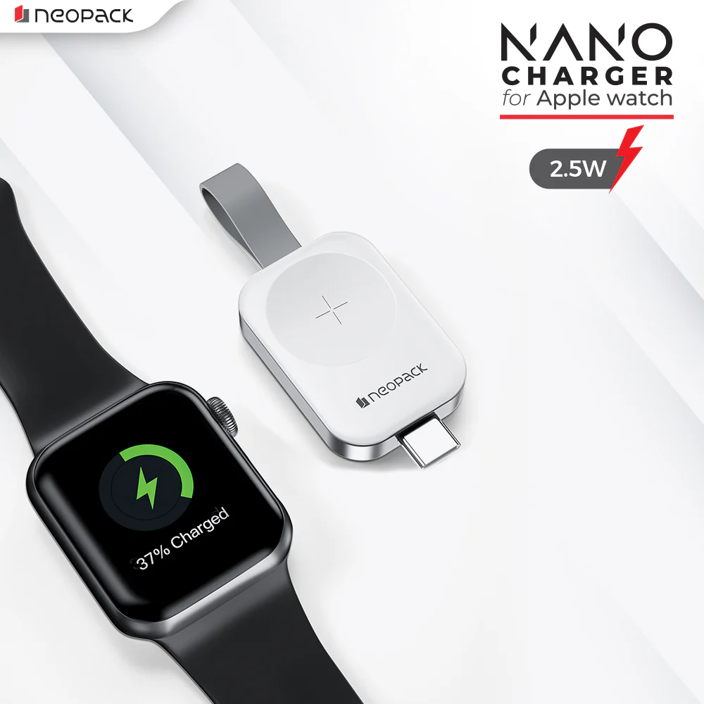 Nano Wireless Charger for Apple Watch, Compatible with All Series 9/8/7/6/5/4/3/2/1/Ultra 2 (White)