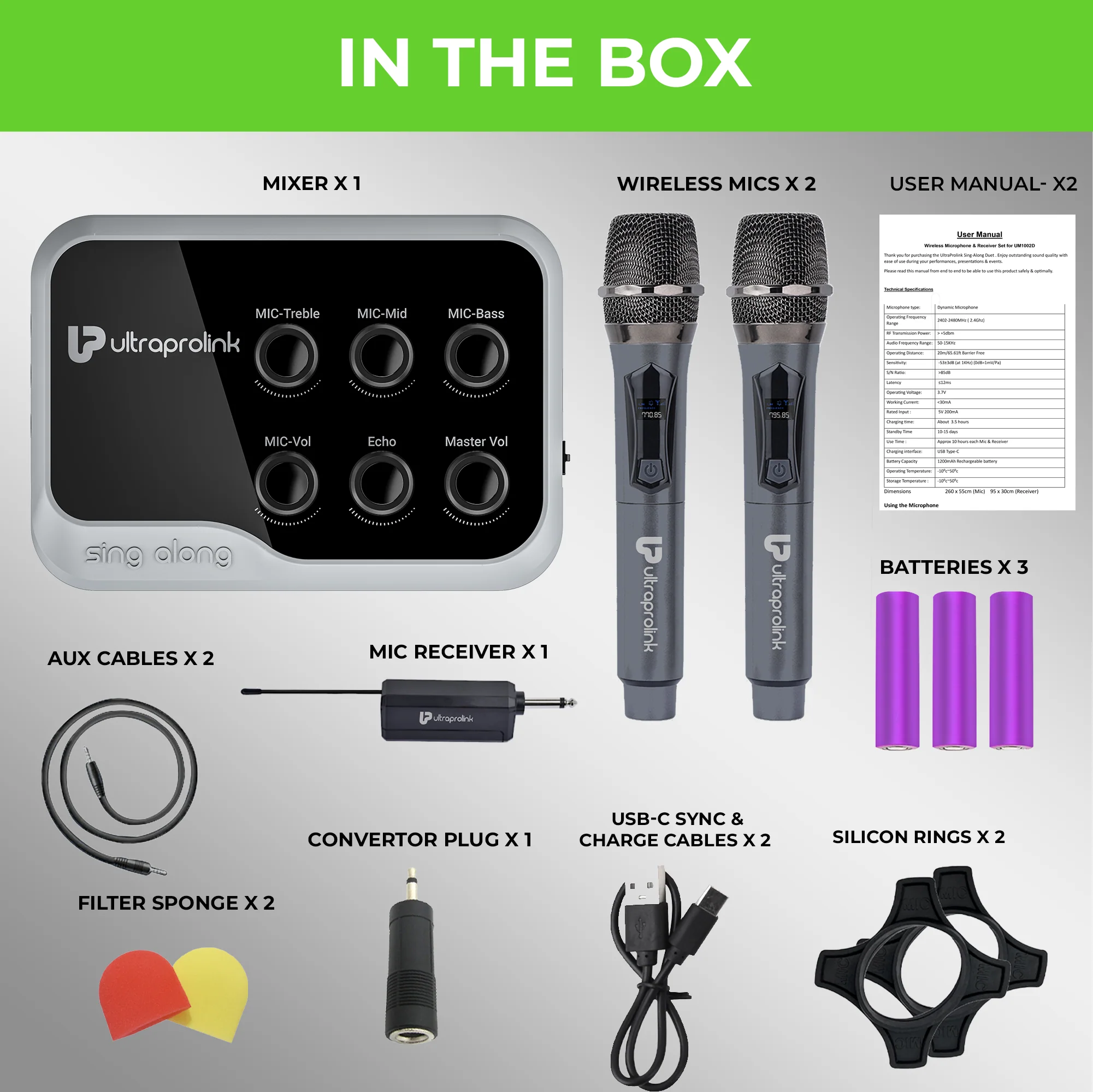 Sing-Along Duet Wireless Karaoke & Live Broadcast Mixer with Dual Wireless Mics - Image 7
