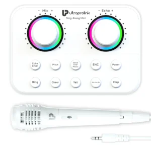 Sing-Along Mini Wireless Karaoke & Live Broadcast Mixer with Condenser Mic