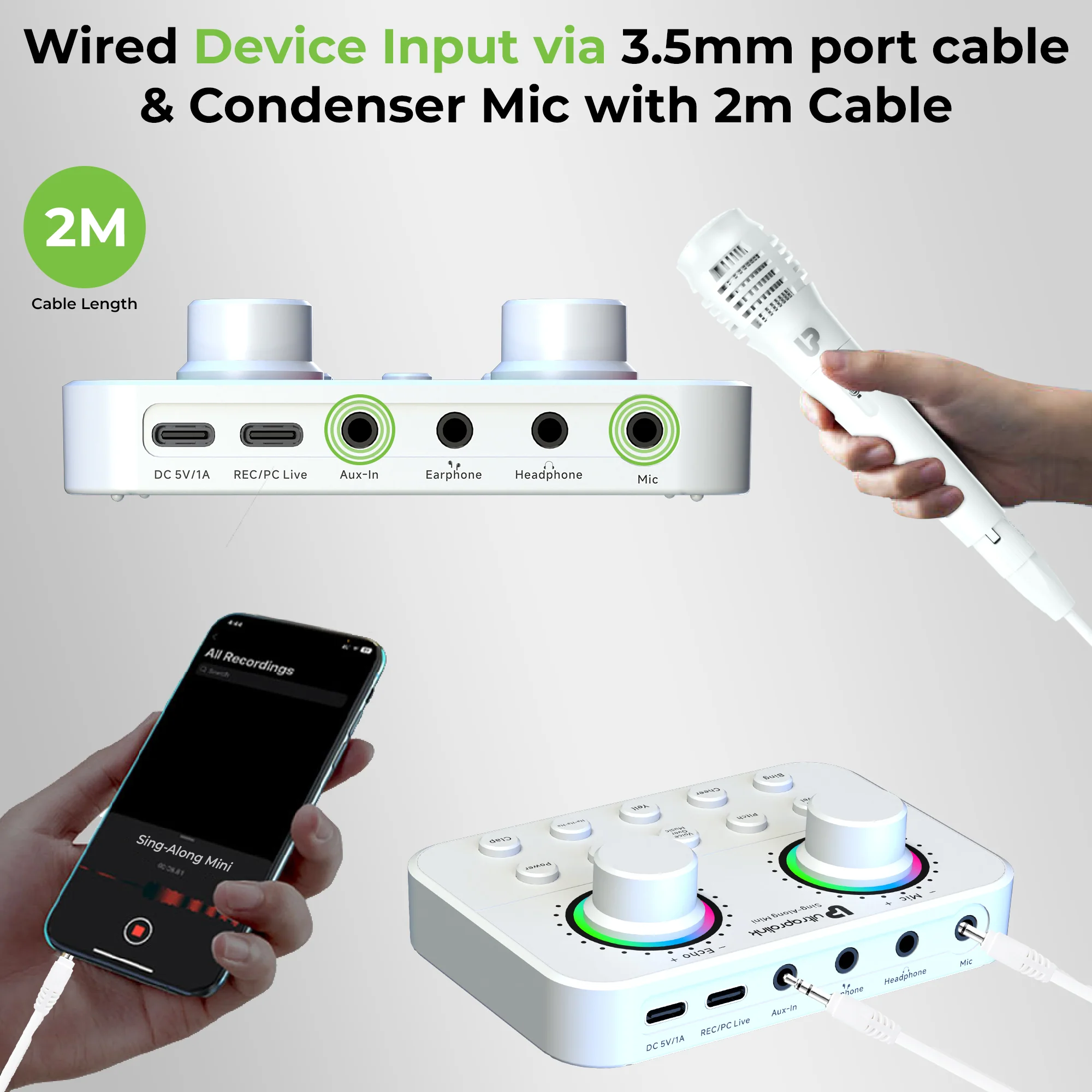 Sing-Along Mini Wireless Karaoke & Live Broadcast Mixer with Condenser Mic - Image 6