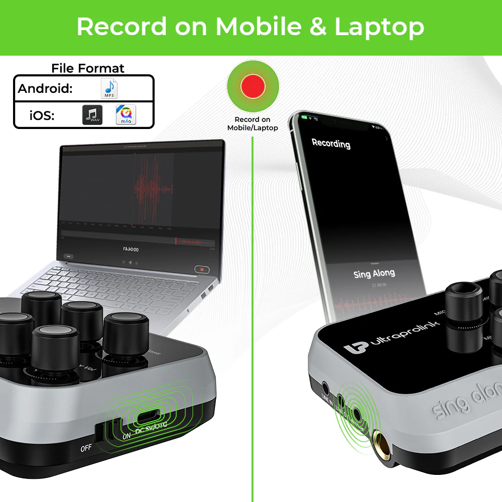 Sing Along Portable Universal Wireless Karaoke Mixer With Recording - Image 3