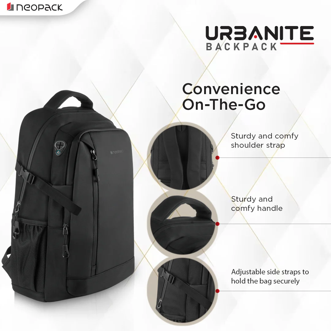 Urbanite Backpack for 16" Laptops & Macbooks (Black) - Image 2