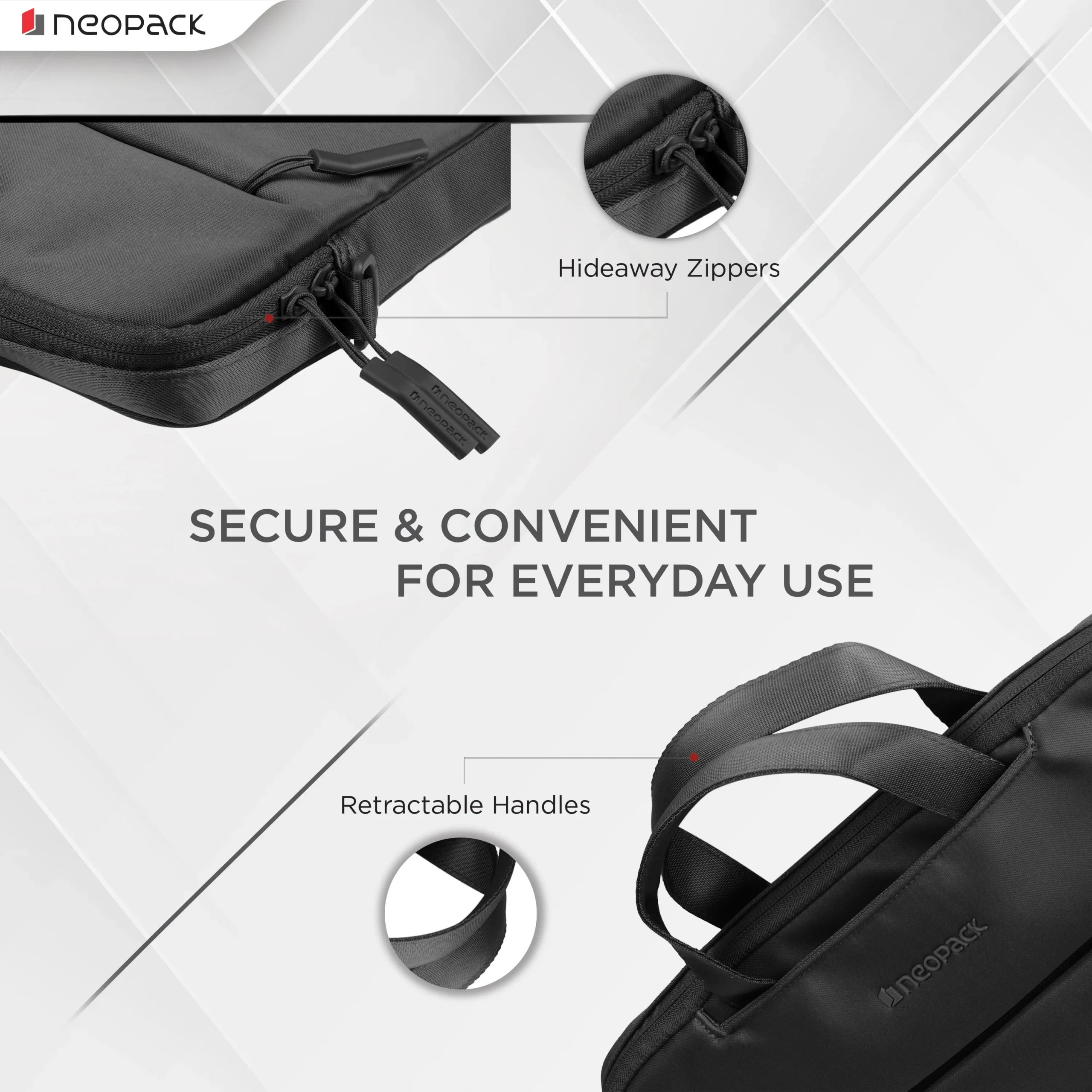 Sling Sleeve for Upto 14.2" Macbooks (Black) - Image 2
